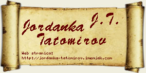 Jordanka Tatomirov vizit kartica